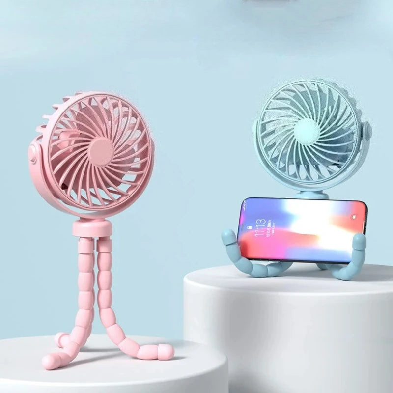 Ventilatore a Clip per Passeggino USB Ricaricabile Mini Pieghevole Silenzioso