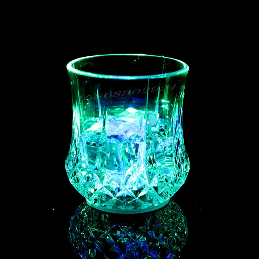 Bicchiere luminoso LED trasparente acrilico per festa vino birra whisky