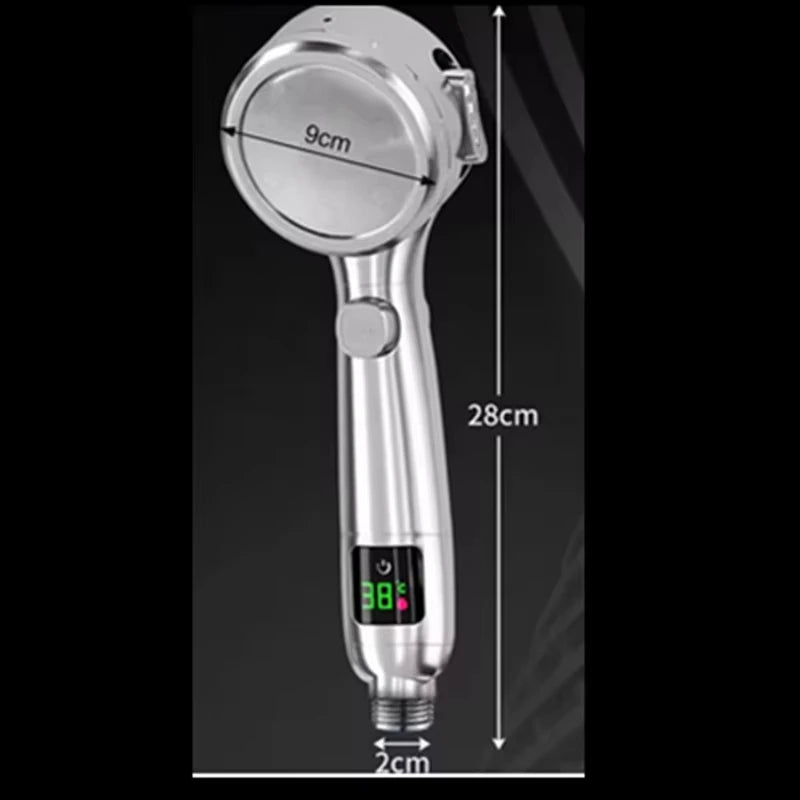 Doccetta Doccia Alta Pressione 4 Getti Risparmio Idrico LED Temperatura