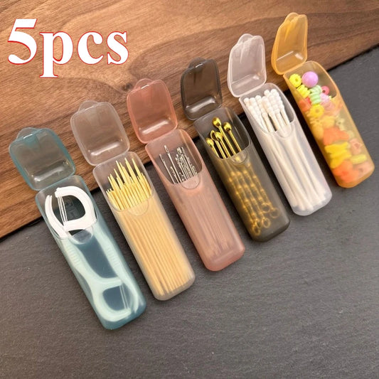 Dispenser filo interdentale tascabile con stuzzicadenti capsula multicolore