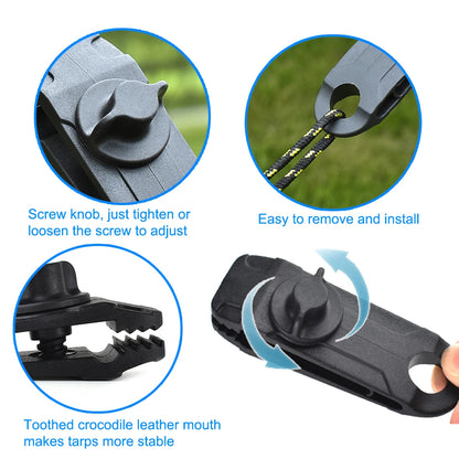 5/10 pz Clip Telone Heavy-Duty - Morsetti Fissaggio Tenda/Tendalino