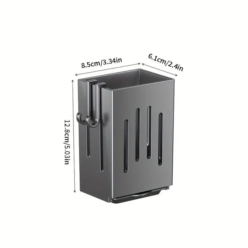 Porta Posate/Bacchette da Parete 1-2 Pz Senza Fori Scolaposate con Gancio