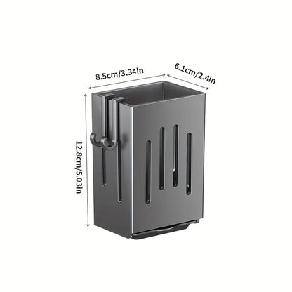 Porta Posate/Bacchette da Parete 1-2 Pz Senza Fori Scolaposate con Gancio