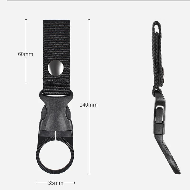 Moschettone portaborraccia clip gancio per borraccia zaino cintura nylon