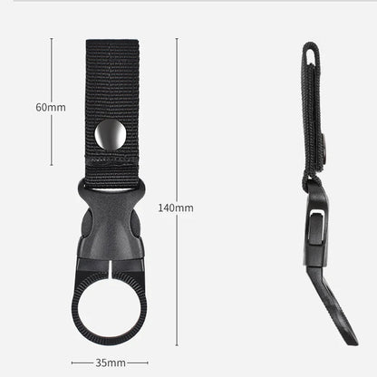 Moschettone portaborraccia clip gancio per borraccia zaino cintura nylon
