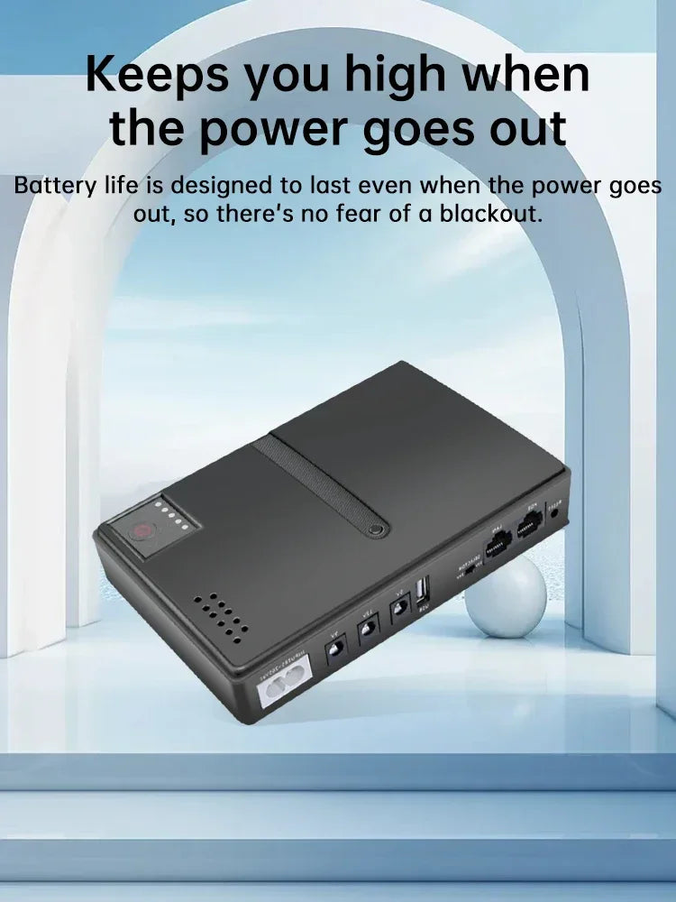 Alimentatore DC UPS 18W 220-265V per Router, Modem, Monitor, Smartphone