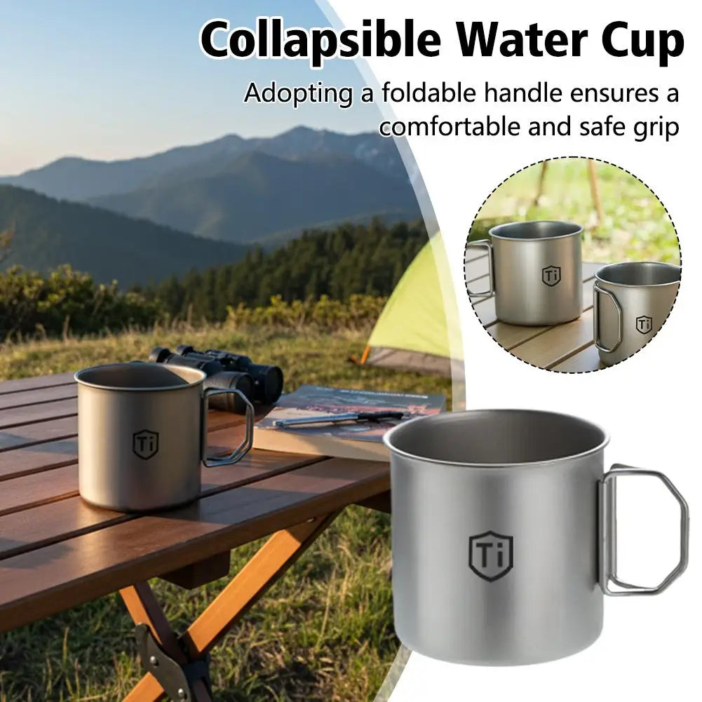 Mug/Tazza in Titanio Antibatterica Antimuffa con Coperchio - Campeggio