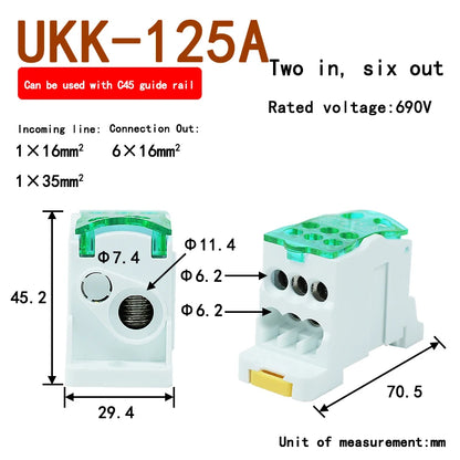 UKK80A Scatola Distribuzione 125/160/250A - Terminale ad Alta Corrente