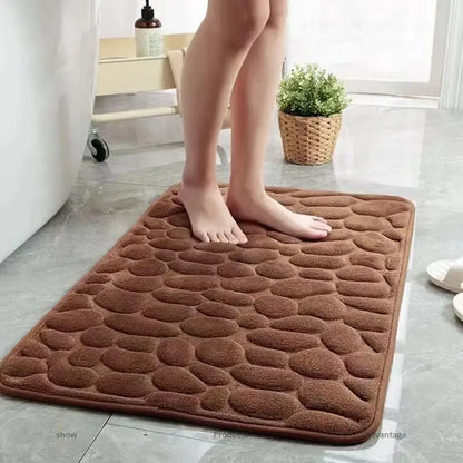 Tappetino bagno 3D antiscivolo effetto ciottoli - assorbente, lavabile