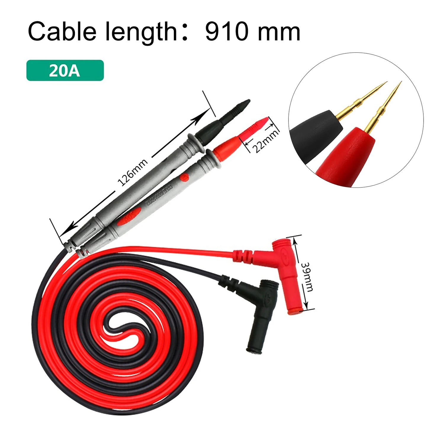 Multimetro Digitale Portatile 1000V 20A AC/DC Tester con Sonde e Cavi