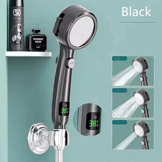 Doccetta Doccia Alta Pressione 4 Getti Risparmio Idrico LED Temperatura