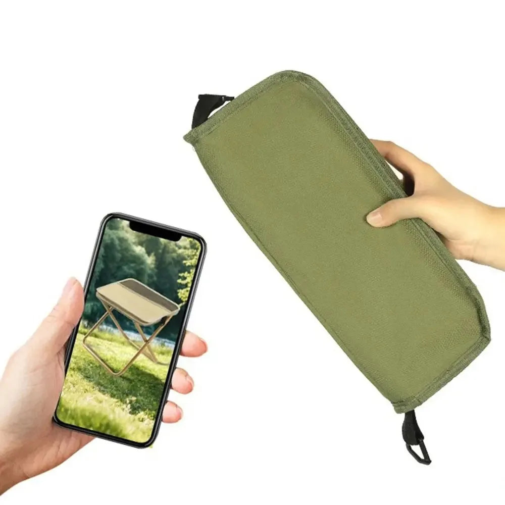 Sgabello pieghevole treppiede da campeggio portatile con borsa tracolla