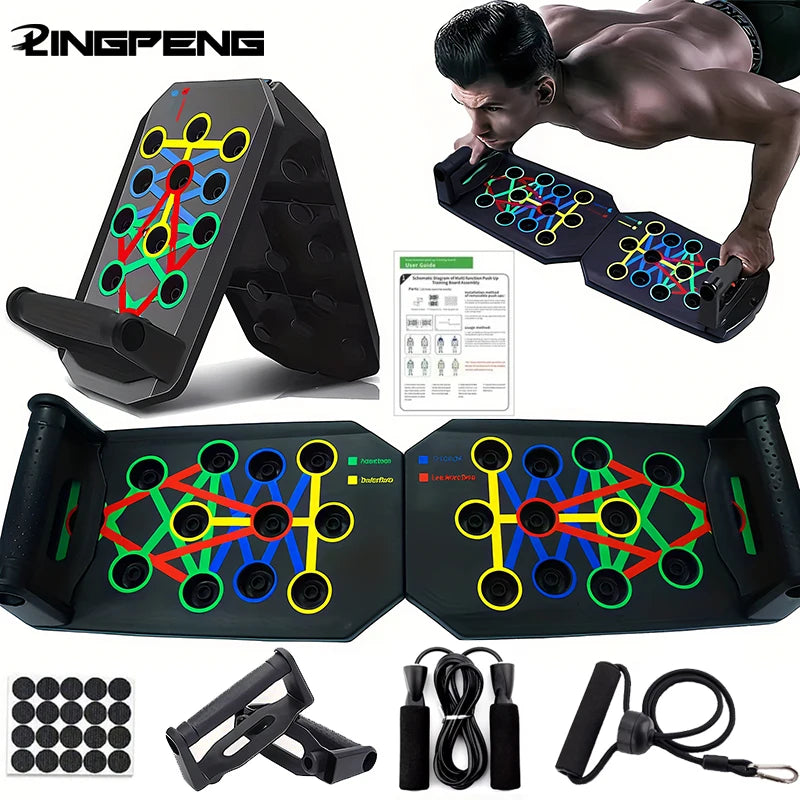 Push Up Board Portatile 8 Posizioni con Maniglie - Piegamenti Petto Braccia