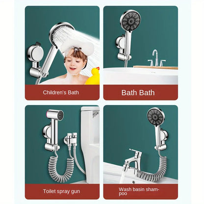 Supporto Soffione Doccia Universale Adesivo Parete Senza Forare Regolabile ABS