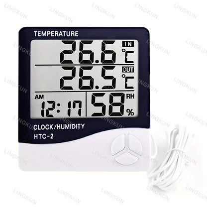 Stazione Meteo Digitale LED - Orologio, Termometro e Igrometro per Casa