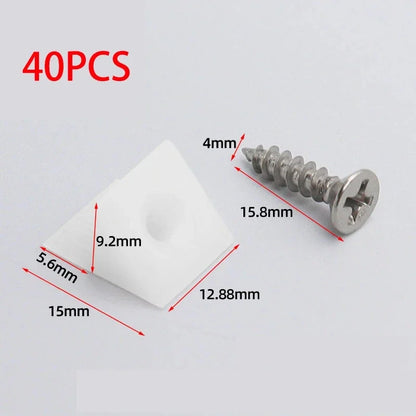 Kit 20/40/60/80 pz Cunei Fermacassetti con Viti - Supporti Plastica Riparazione