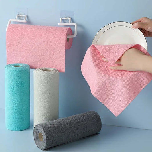 Rotolo panni strappabili microfibra riutilizzabili cucina antigrasso