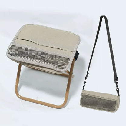 Sgabello pieghevole treppiede da campeggio portatile con borsa tracolla