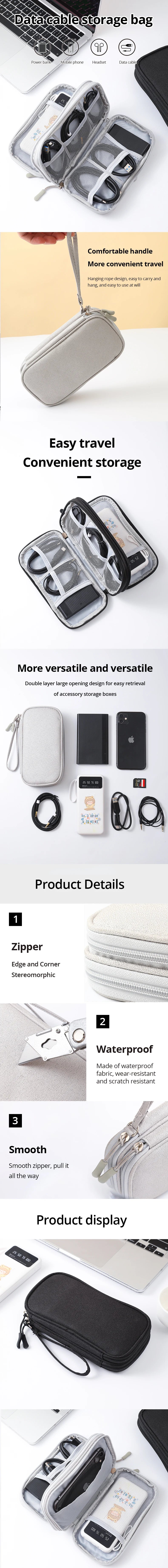 Custodia organizer cavi USB per powerbank cuffie auricolari - 4 colori