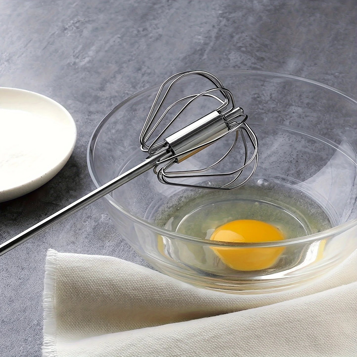 Sbattitore Uova Manuale Frusta a Mano Acciaio Inox Semiautomatico Cucina