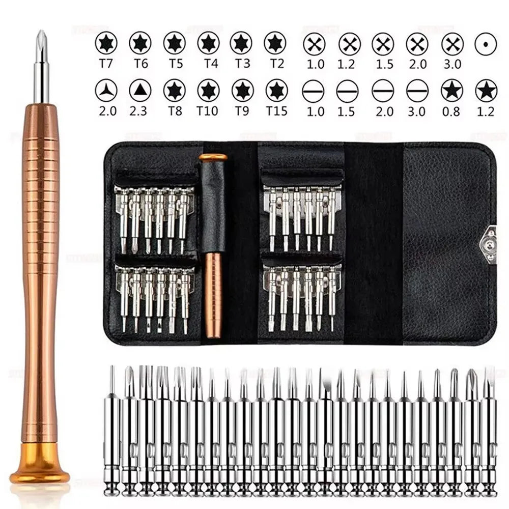 Kit Cacciaviti Precisione 25in1 Riparazione Laptop/PC/Smartphone Torx T5 T6