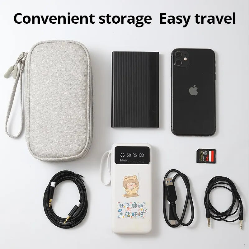 Custodia organizer cavi USB per powerbank cuffie auricolari - 4 colori