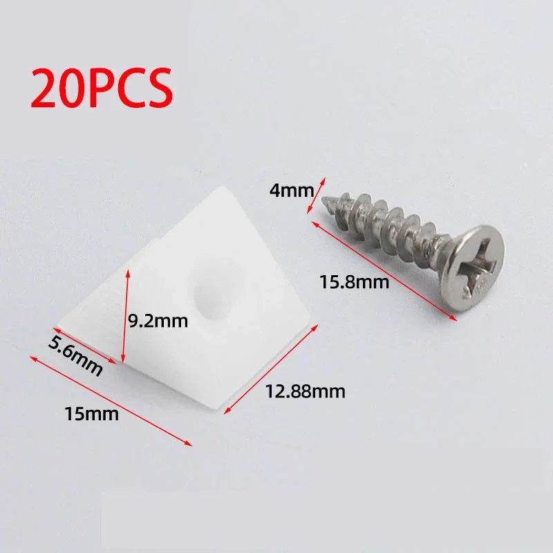 Kit 20/40/60/80 pz Cunei Fermacassetti con Viti - Supporti Plastica Riparazione