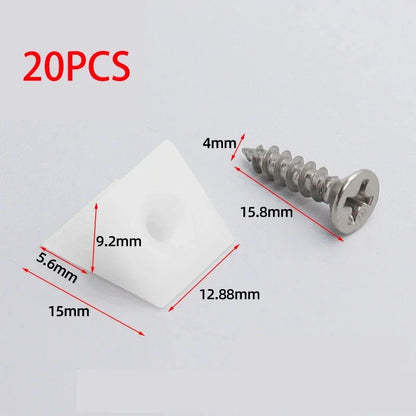 Kit 20/40/60/80 pz Cunei Fermacassetti con Viti - Supporti Plastica Riparazione