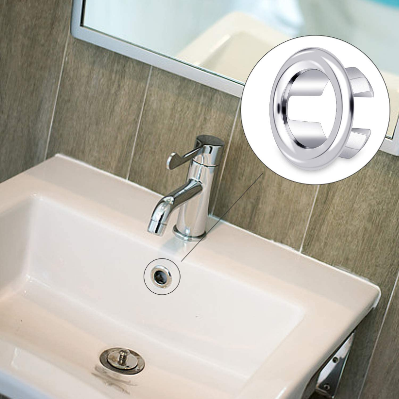 4 Pezzi Tappo Troppopieno Lavandino Universale Plastica Tondo Bagno Cucina