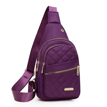 Borsa a tracolla petto donna grande capacità ricamata multitasche outdoor casual