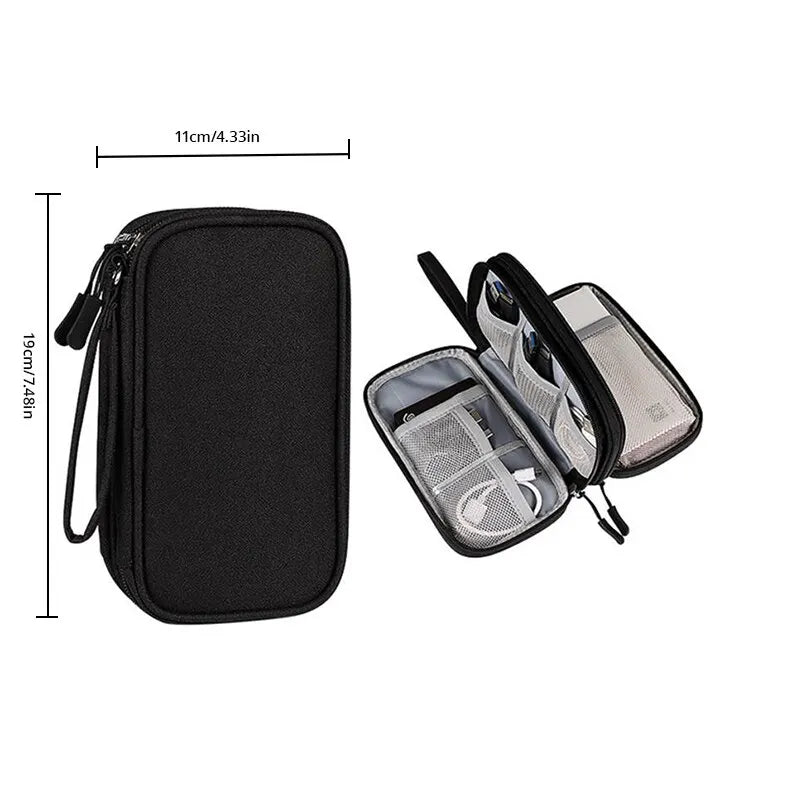 Custodia organizer cavi USB per powerbank cuffie auricolari - 4 colori