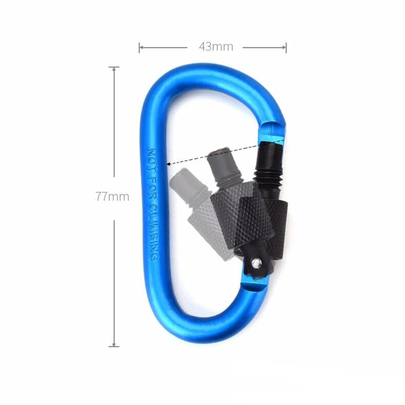 4x Moschettoni Alluminio 7,5mm Blocco a Vite - EDC Campeggio Portachiavi
