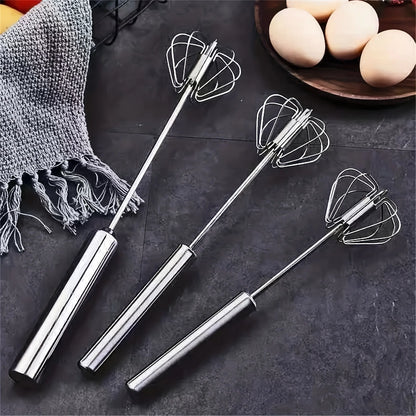 Sbattitore Uova Manuale Frusta a Mano Acciaio Inox Semiautomatico Cucina