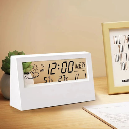 Stazione Meteo Digitale LED - Orologio, Termometro e Igrometro per Casa