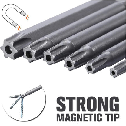 Set 11 Bit Torx Sicurezza S2 Magnetici Star Shark T6-T40