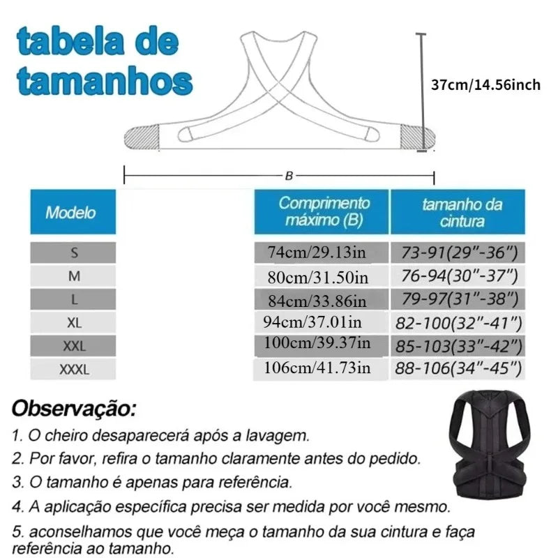 Correttore Postura Schiena Regolabile con Fascia Lombare Supporto Spalle Unisex