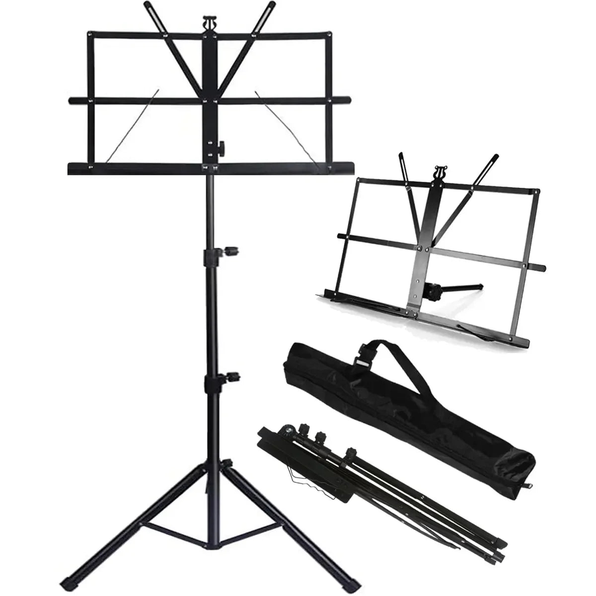 Leggio 2-in-1 Pieghevole Regolabile Portatile per Spartiti e Libri da Tavolo