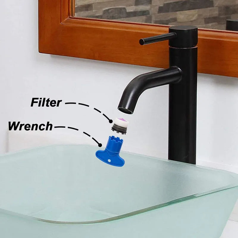 Chiave aeratore rubinetto universale + filtro kit riparazione plastica
