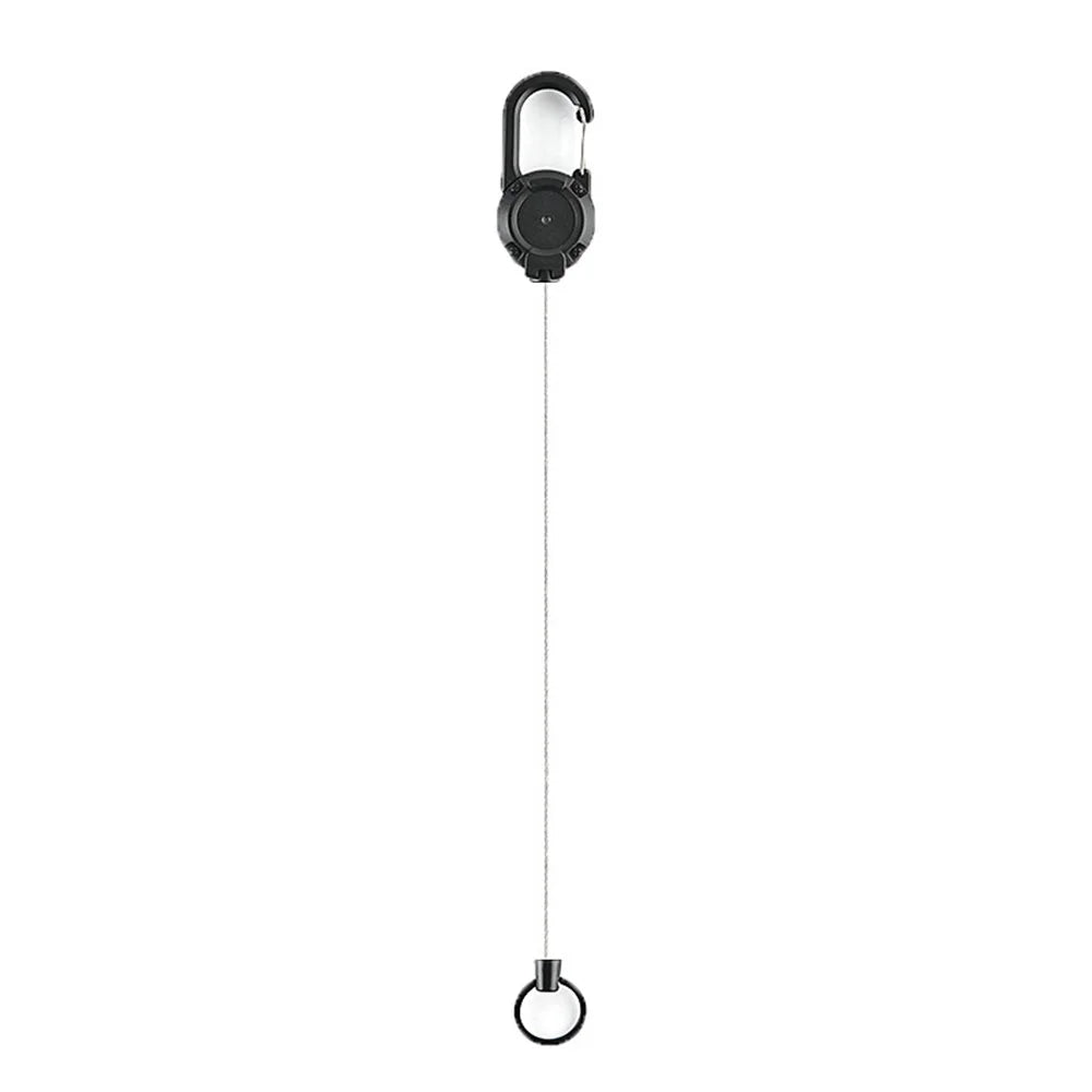 Porta badge retrattile robusto cavo acciaio antifurto clip portachiavi camping