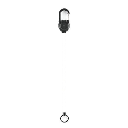 Porta badge retrattile robusto cavo acciaio antifurto clip portachiavi camping