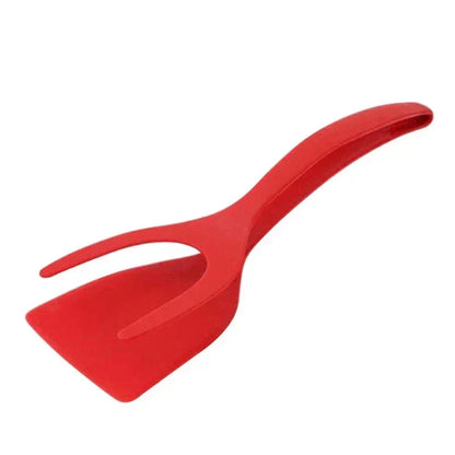 Pinza cucina 2-in-1 spatola nylon antiaderente antigraffio per uova e bistecca