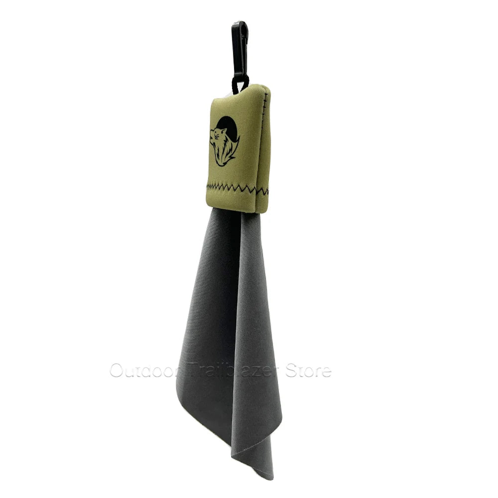 Panno microfibra tattico con custodia per pulizia lenti - occhiali, binocolo