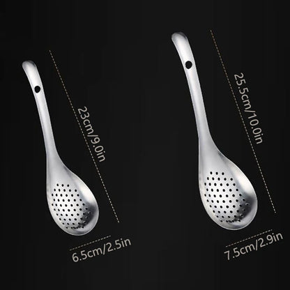 Cucchiaio forato in Acciaio Inox per Salsa e Caviale - Utensile da Cucina