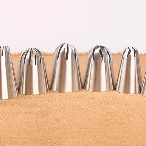 Set 8pz Beccucci Ugelli Grandi Acciaio Inox per Decorazione Cupcake