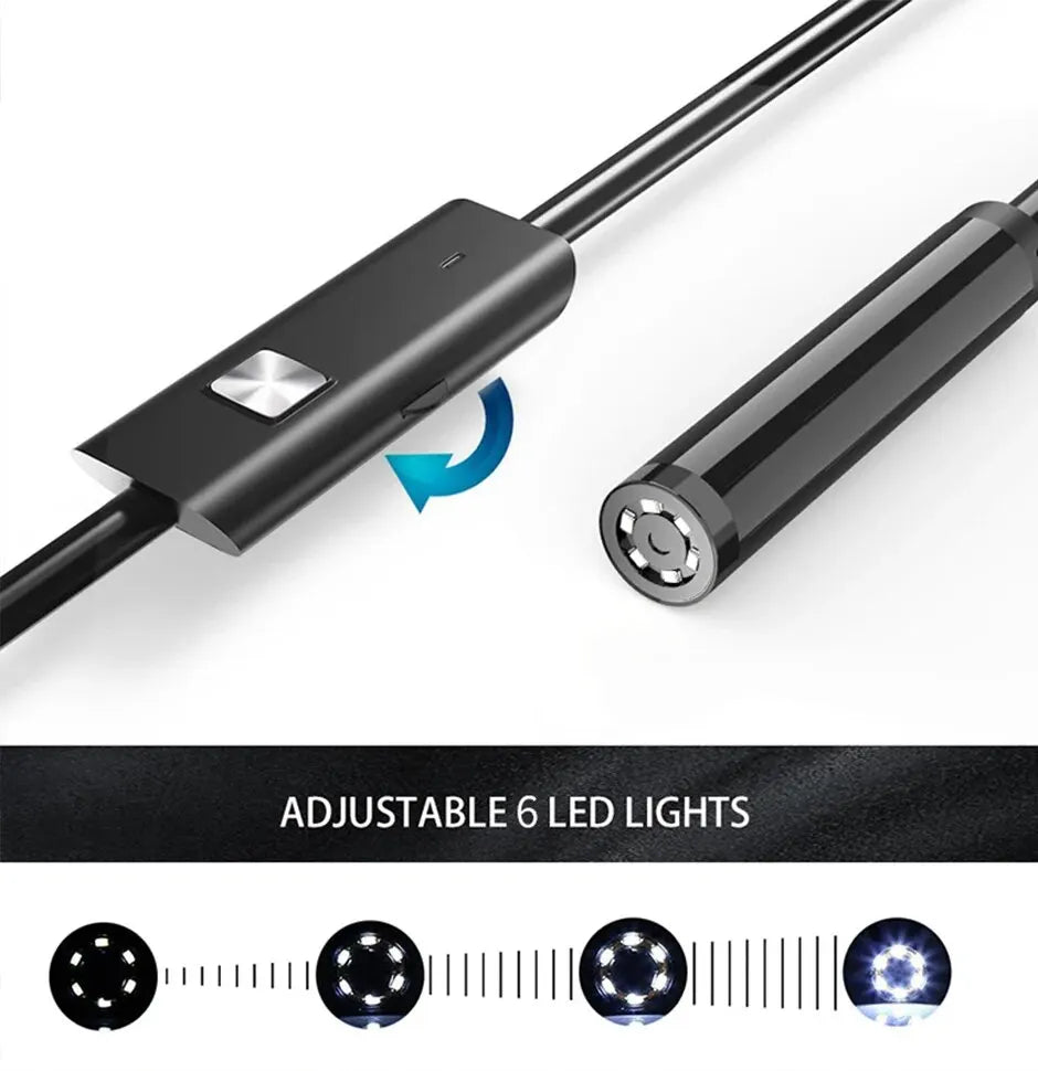 Telecamera endoscopica 7mm USB-C IP67 6 LED impermeabile per Android