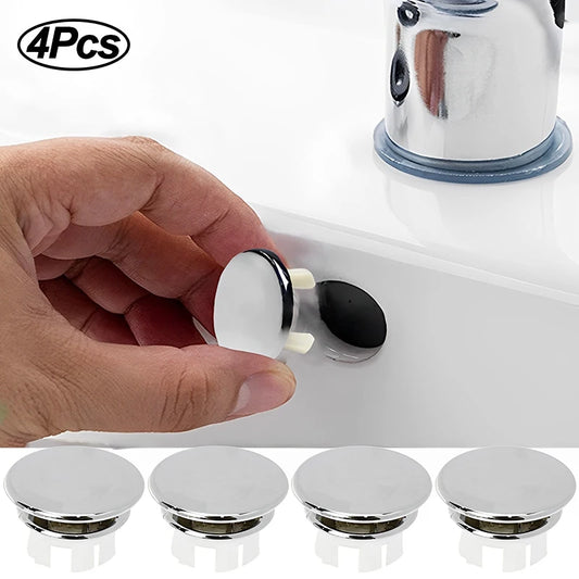 4 Pezzi Tappo Troppopieno Lavandino Universale Plastica Tondo Bagno Cucina