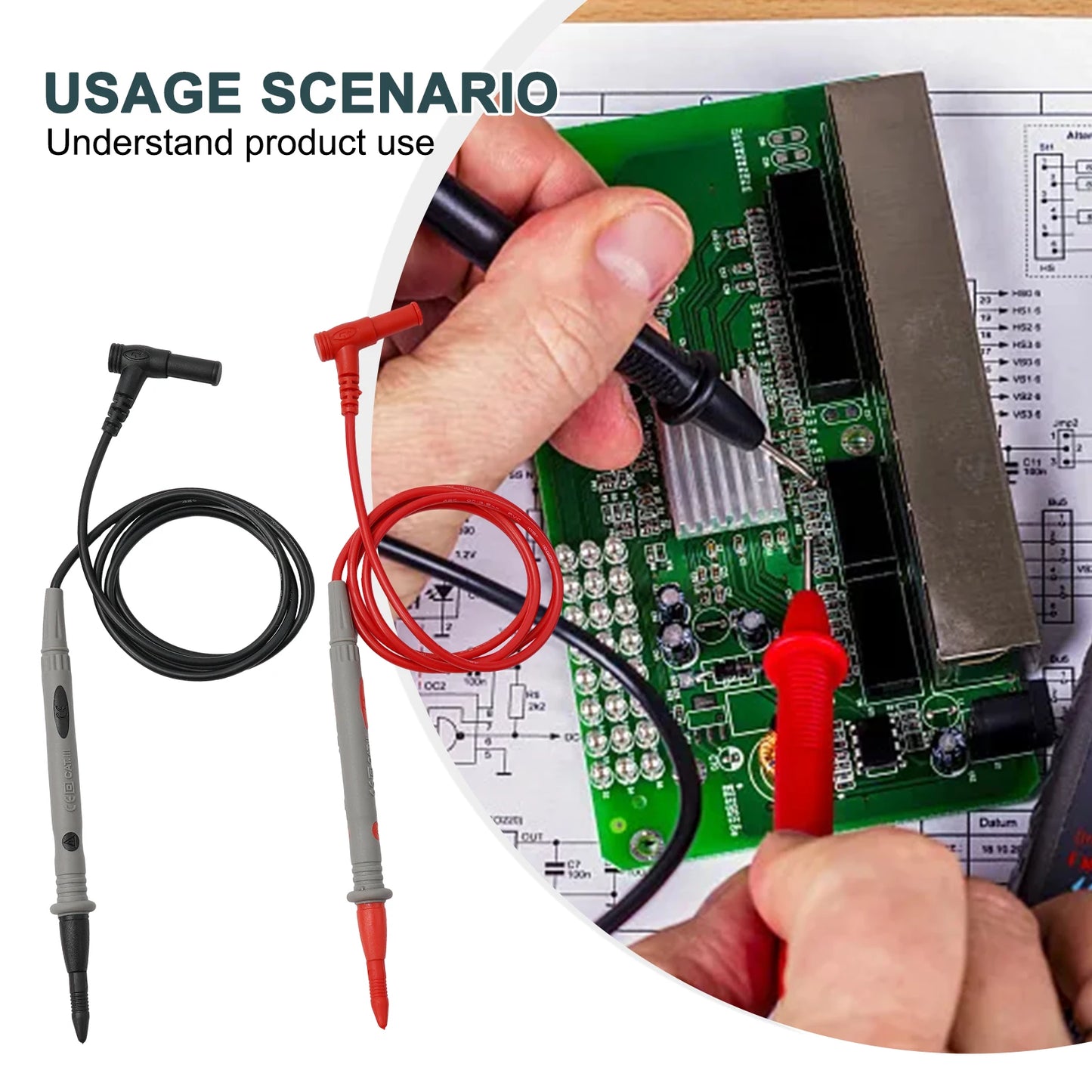 Multimetro Digitale Portatile 1000V 20A AC/DC Tester con Sonde e Cavi