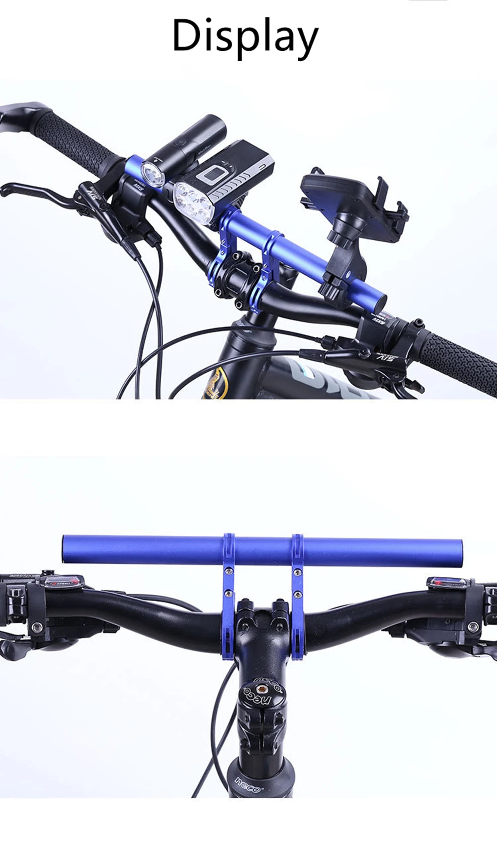 Prolunga manubrio bici 10/20/30cm Staffa supporto faro universale MTB Road