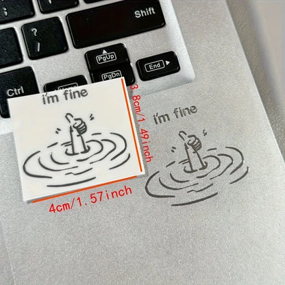 Adesivo vinile 'Sto bene' sarcastico per laptop/MacBook impermeabile lucido