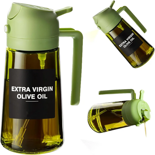 Olio spray 470ml Dispenser 2in1 Olio d'Oliva Bottiglia vetro con etichette